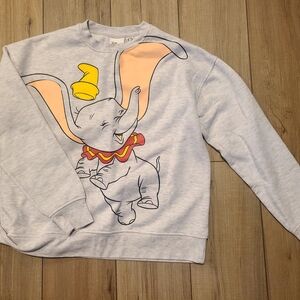 Disney Dumbo Kids Sweatshirt - Light Gray with Yellow and Pink Accents